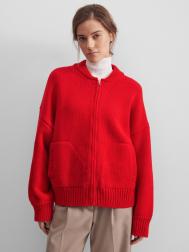 Вязаный бомбер, красный Aimclo