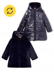 Куртка двусторонняя, экомех для девочки