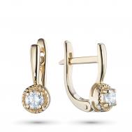Серьги из желтого золота с бриллиантами э0301сг04210205 ЭПЛ Даймонд