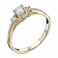 Классическое кольцо из желтого золота с бриллиантами э0301кц02220013 ЭПЛ Даймонд