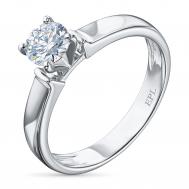 Классическое кольцо из серебра э0612кц10210203_white ЭПЛ Даймонд