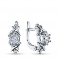 Серьги из серебра э0612сг02203650_white ЭПЛ Даймонд