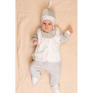 Комплект для девочки велюр кофточка, ползунки, шапочка Осьминожка