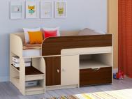 Подростковая кровать  чердак Астра 9/4 (дуб молочный) РВ-Мебель