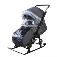 Санки-коляска  Snow Nova на больших колесах (рюкзак+варежки) Galaxy