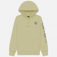 Женская толстовка  Relaxed Fit Midweight Logo Sleeve Graphic Hoodie, цвет зелёный, размер XS CARHARTT