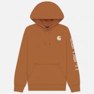 Женская толстовка  Relaxed Fit Midweight Logo Sleeve Graphic Hoodie, цвет коричневый, размер M CARHARTT