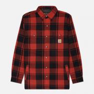 Мужская рубашка  Relaxed Fit Heavyweight Flannel Overshirt, цвет красный, размер XL CARHARTT