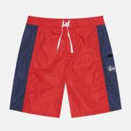 Мужские шорты  Panelled Board, цвет красный, размер 32 Stussy