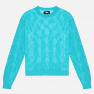 Мужской свитер  Loose Knit Cross Cable, цвет голубой, размер L Stussy