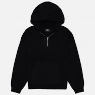 Мужской свитер  Quarter Zip Knit Hoodie, цвет чёрный, размер M Stussy