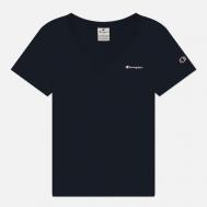 Женская футболка  Small Logo V-Neck, цвет синий, размер S Champion