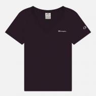 Женская футболка  Small Logo V-Neck, цвет фиолетовый, размер XS Champion