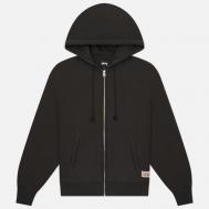 Мужская толстовка  Relaxed Zip Hoodie, цвет чёрный, размер XL Stussy