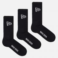 Комплект носков  Flag Crew 3-Pack, цвет чёрный, размер 39-42 EU New Era