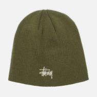 Шапка  Basic  Skullcap, цвет оливковый Stussy