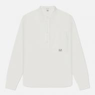 Мужская рубашка  Linen Banded Collar, цвет белый, размер L C.P. COMPANY