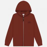 Мужская толстовка  Diagonal Raised Fleece Full Zip Logo Hoodie, цвет коричневый, размер M C.P. COMPANY