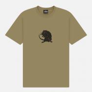 Мужская футболка  Long Range, цвет оливковый, размер XL Stussy