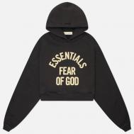 Женская толстовка  Campus 90's Cropped Raglan Hoodie, цвет чёрный, размер S FEAR OF GOD ESSENTIALS