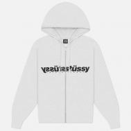 Мужская толстовка  Mirror Zip Hoodie, цвет серый, размер M Stussy