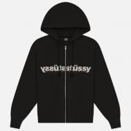 Мужская толстовка  Mirror Zip Hoodie, цвет чёрный, размер L Stussy
