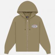 Мужская толстовка  Champion Oval Zip Hoodie, цвет оливковый, размер XL Stussy