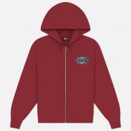 Мужская толстовка  Champion Oval Zip Hoodie, цвет бордовый, размер M Stussy