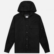 Мужская рубашка  Felt Hooded Lens Overshirt, цвет чёрный, размер M C.P. COMPANY