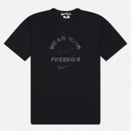 Мужская футболка Comme des Garcons Black x Nike Wear Your Freedom, цвет чёрный, размер S Comme des Garcons PLAY