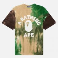 Мужская футболка  Ice Dye College Relaxed Fit, цвет зелёный, размер S A BATHING APE®