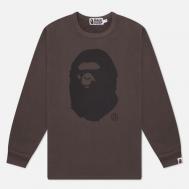 Мужской лонгслив  Ape Head Brushed, цвет серый, размер S A BATHING APE®