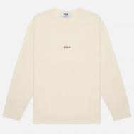 Мужской лонгслив  Micrologo Basic Crew Neck, цвет бежевый, размер M MSGM