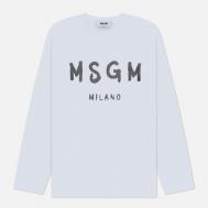 Мужской лонгслив   Milano Logo, цвет белый, размер L MSGM