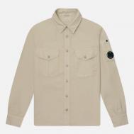 Мужская рубашка  Cotton/Linen Button, цвет серый, размер XL C.P. COMPANY