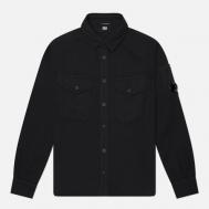 Мужская рубашка  Cotton/Linen Button, цвет чёрный, размер XXL C.P. COMPANY