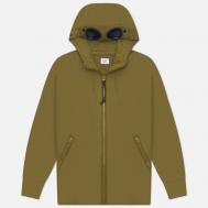 Мужская толстовка  Diagonal Raised Fleece Goggle Hoodie Regular, цвет оливковый, размер XL C.P. COMPANY