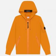 Мужская толстовка  Dioganal Raised Fleece Lens Full-Zip Hoodie, цвет оранжевый, размер S C.P. COMPANY