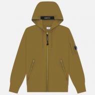 Мужская толстовка  Dioganal Raised Fleece Lens Full-Zip Hoodie, цвет оливковый, размер S C.P. COMPANY