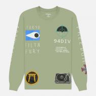 Мужской лонгслив  LS-10, цвет зелёный, размер S Neighborhood