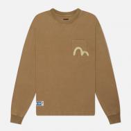 Мужской лонгслив  Seagull Pocket, цвет бежевый, размер XL Evisu