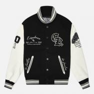 Мужская куртка бомбер  kuro Multi Logo Padded Baseball, цвет чёрный, размер M Evisu