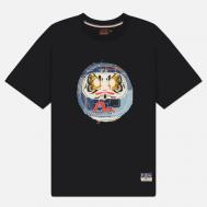 Мужская футболка  Heritage Sashiko Daruma Applique, цвет чёрный, размер L Evisu