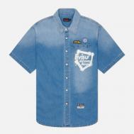 Мужская рубашка  Heritage Graffiti Daicock Printed Denim, цвет синий, размер M Evisu