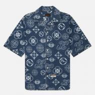 Мужская рубашка  Heritage Monogram All Over Print Denim, цвет синий, размер M Evisu