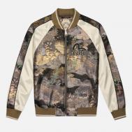 Мужская куртка бомбер  Heritage Brocade Souvenior Logo Allique, цвет бежевый, размер L Evisu