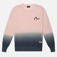 Мужской свитер  Heritage Dip Dye Pullover Seagull Embroidery Badge, цвет розовый, размер XL Evisu