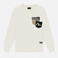 Мужская толстовка  Heritage Japanese Kite Printed Brocade Pocket, цвет белый, размер L Evisu