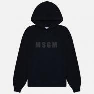 Мужская толстовка   Maxi Logo Washed Hoodie, цвет чёрный, размер S MSGM