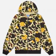 Мужская толстовка  Smiley Camo Zip, цвет бежевый, размер XXL MARKET